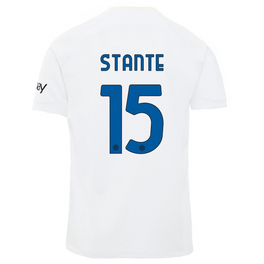 Uomo Maglia Francesco Stante #15 Bianco Kit Gara Away 2023/24 Maglietta