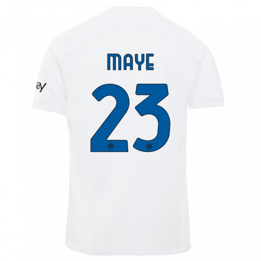 Uomo Maglia Yvan Maye #23 Bianco Kit Gara Away 2023/24 Maglietta