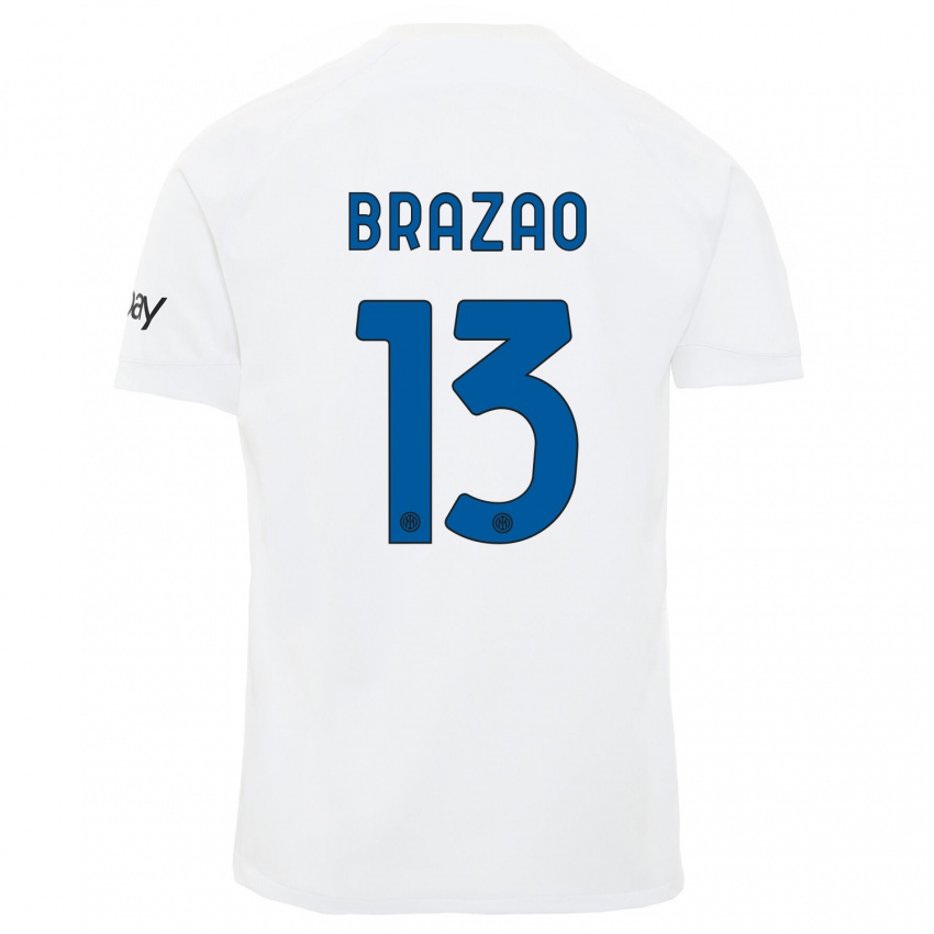 Uomo Maglia Gabriel Brazao #13 Bianco Kit Gara Away 2023/24 Maglietta