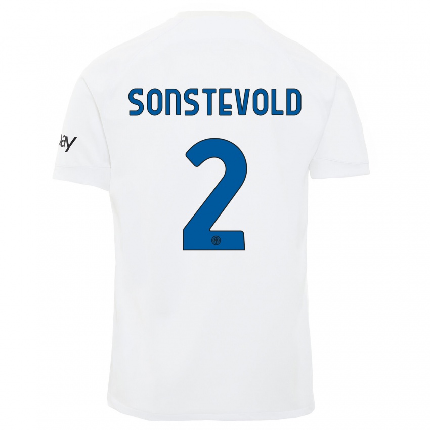 Uomo Maglia Anja Sonstevold #2 Bianco Kit Gara Away 2023/24 Maglietta