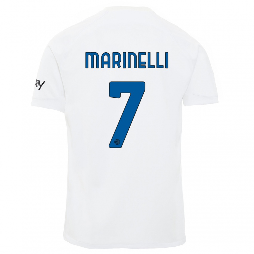 Uomo Maglia Gloria Marinelli #7 Bianco Kit Gara Away 2023/24 Maglietta