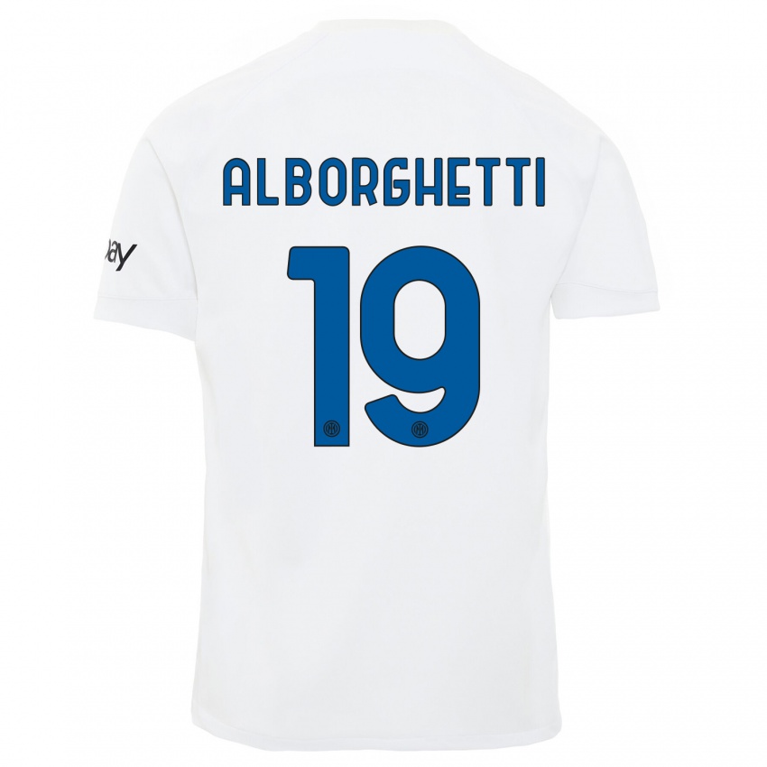 Uomo Maglia Lisa Alborghetti #19 Bianco Kit Gara Away 2023/24 Maglietta