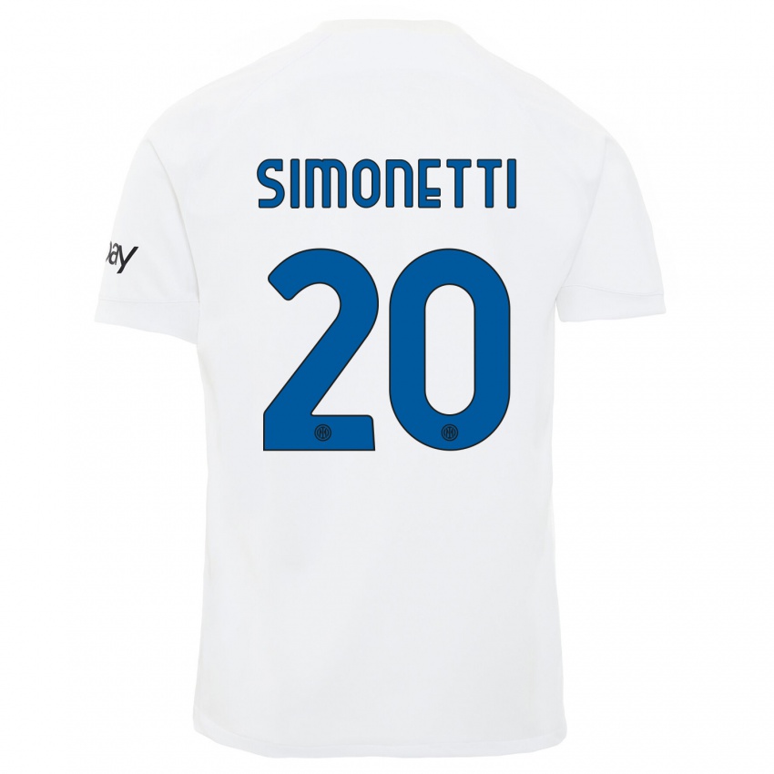 Uomo Maglia Flaminia Simonetti #20 Bianco Kit Gara Away 2023/24 Maglietta