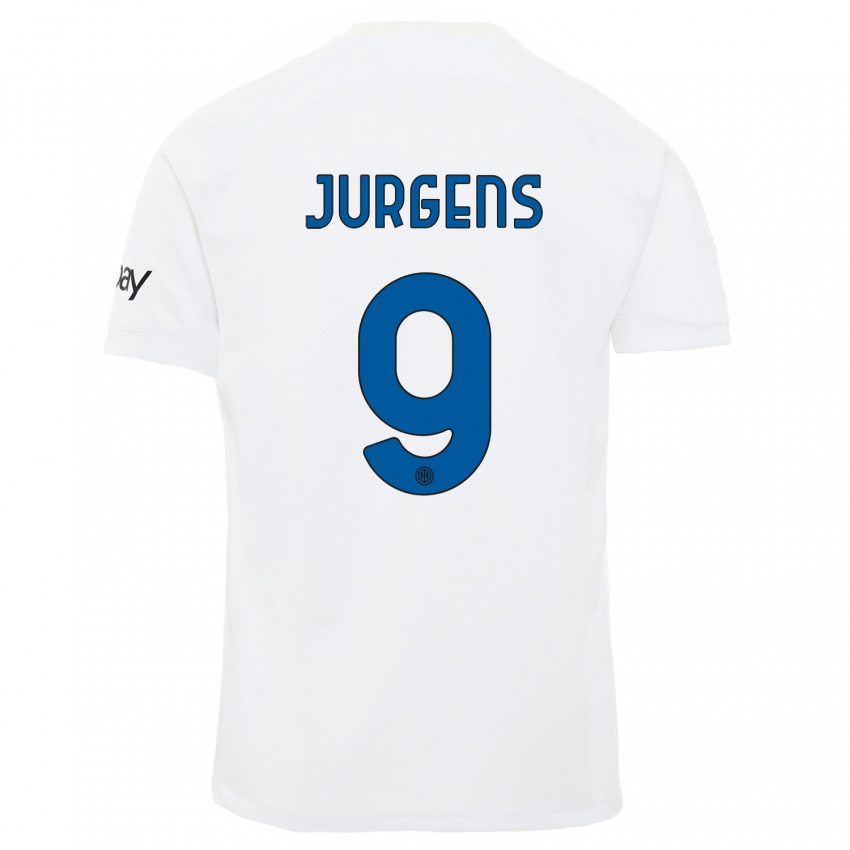 Uomo Maglia Oliver Jurgens #9 Bianco Kit Gara Away 2023/24 Maglietta