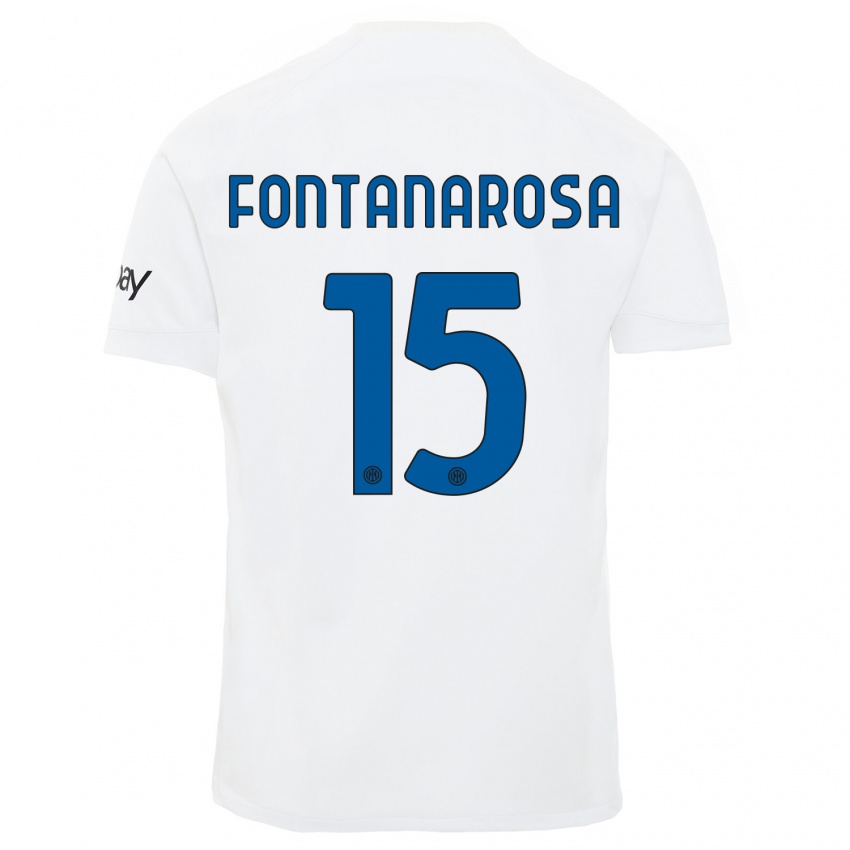 Uomo Maglia Alessandro Fontanarosa #15 Bianco Kit Gara Away 2023/24 Maglietta