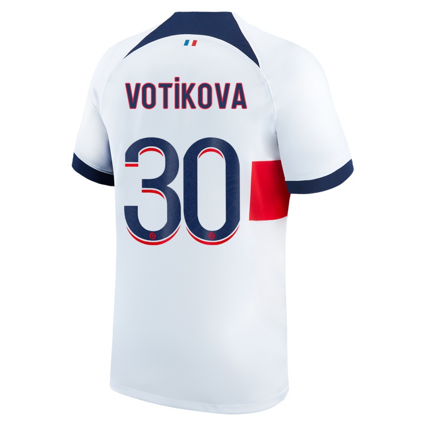 Uomo Maglia Barbora Votikova #30 Bianco Kit Gara Away 2023/24 Maglietta