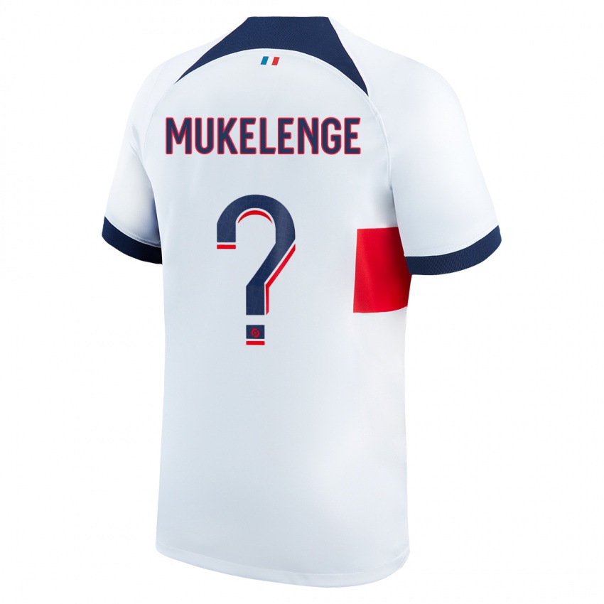 Uomo Maglia Christ Mukelenge #0 Bianco Kit Gara Away 2023/24 Maglietta