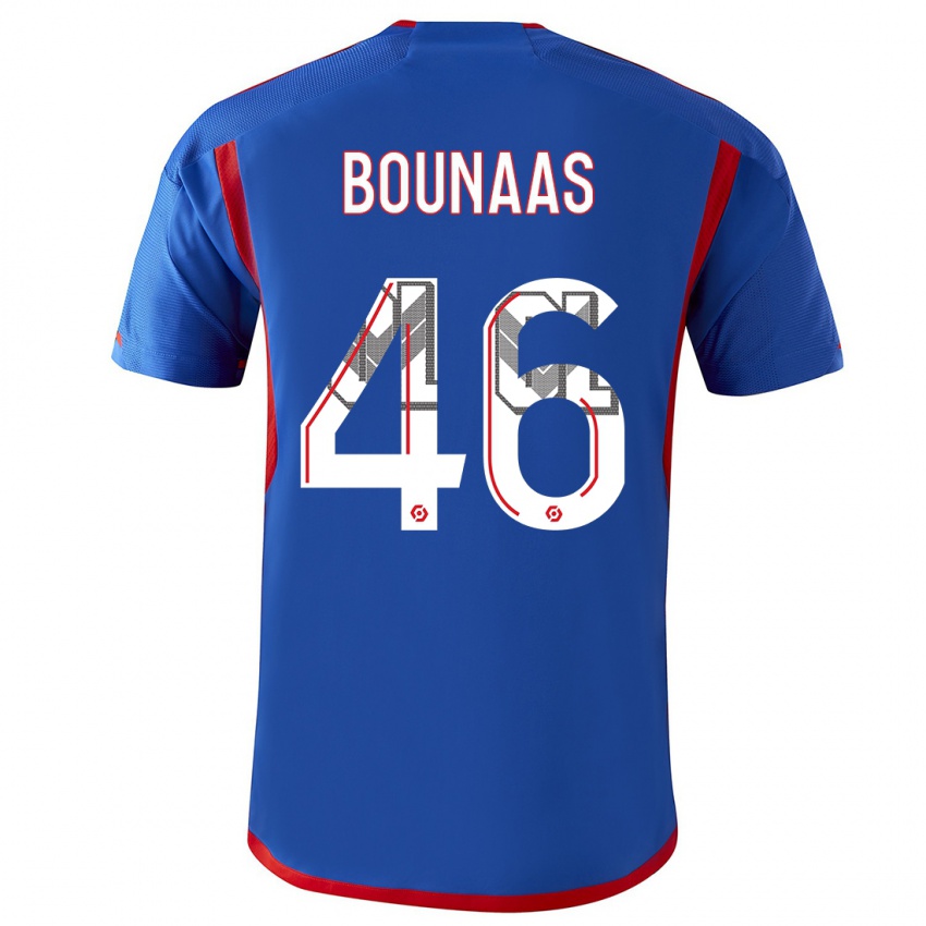 Uomo Maglia Idris Bounaas #46 Blu Rosso Kit Gara Away 2023/24 Maglietta