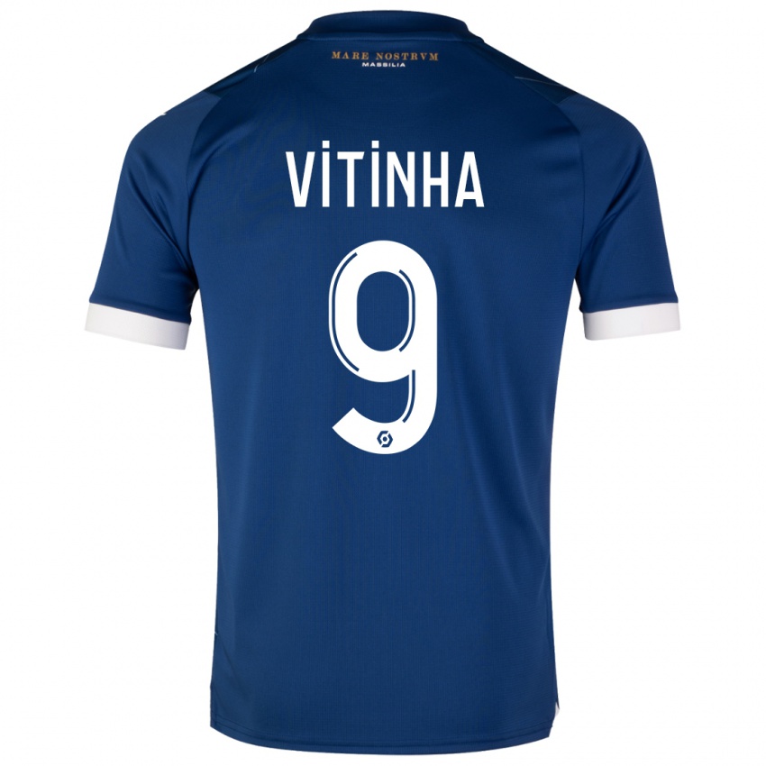 Uomo Maglia Vitinha #9 Blu Scuro Kit Gara Away 2023/24 Maglietta