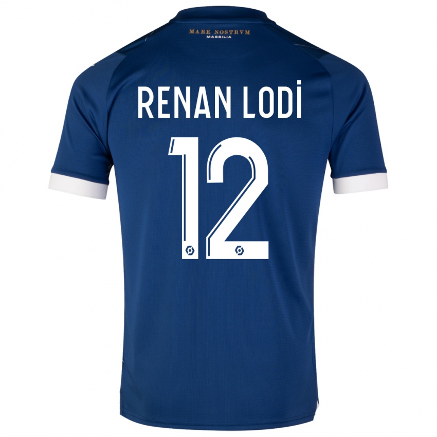 Uomo Maglia Renan Lodi #12 Blu Scuro Kit Gara Away 2023/24 Maglietta