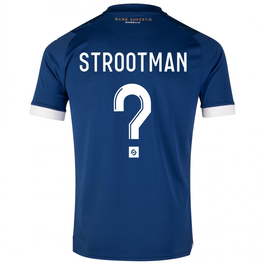 Uomo Maglia Kevin Strootman #0 Blu Scuro Kit Gara Away 2023/24 Maglietta