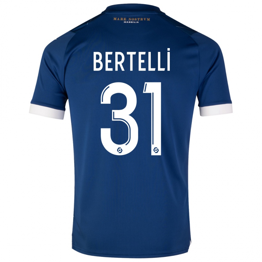 Uomo Maglia Ugo Bertelli #31 Blu Scuro Kit Gara Away 2023/24 Maglietta