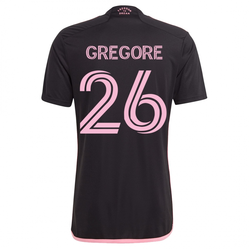 Uomo Maglia Gregore #26 Nero Kit Gara Away 2023/24 Maglietta