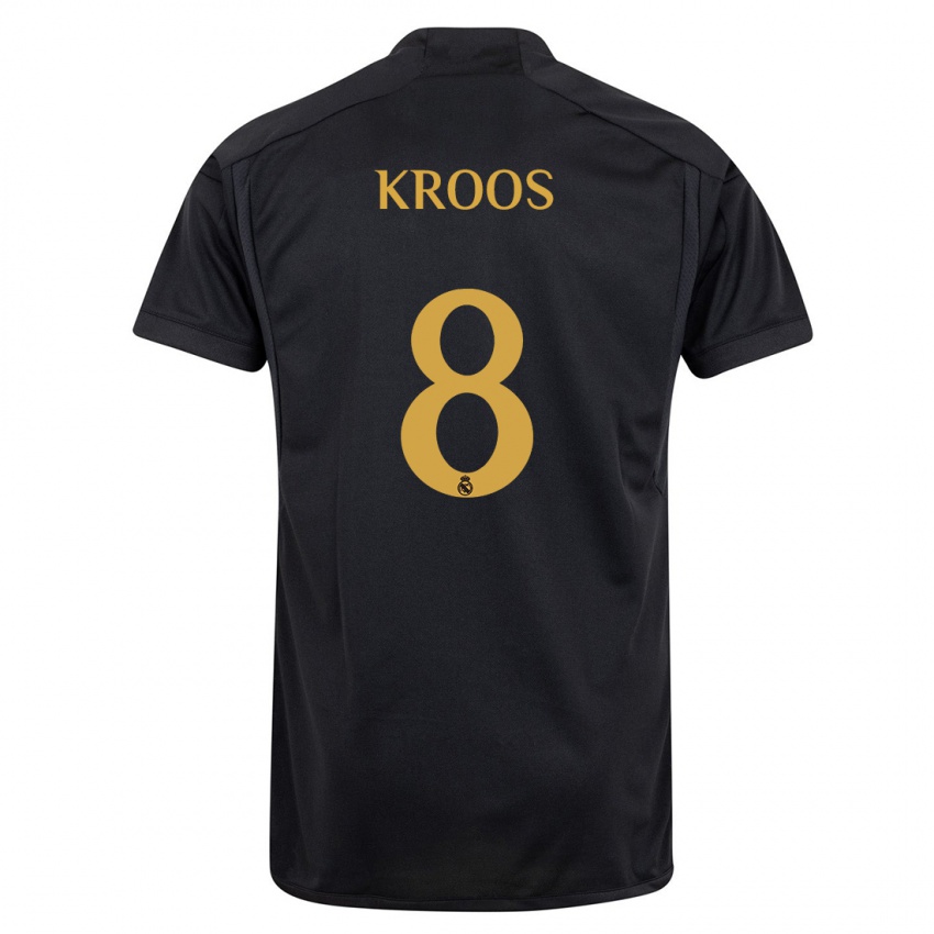 Uomo Maglia Toni Kroos #8 Nero Kit Gara Third 2023/24 Maglietta