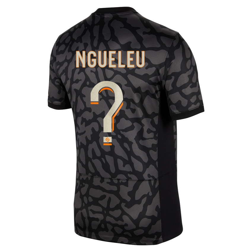 Uomo Maglia Soufiya Ngueleu #0 Nero Kit Gara Third 2023/24 Maglietta