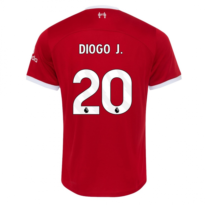 Donna Maglia Diogo Jota #20 Rosso Kit Gara Home 2023/24 Maglietta