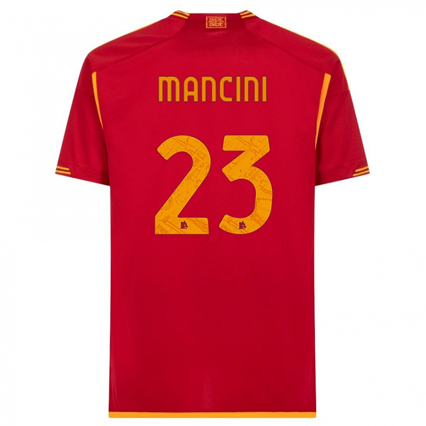 Donna Maglia Gianluca Mancini #23 Rosso Kit Gara Home 2023/24 Maglietta