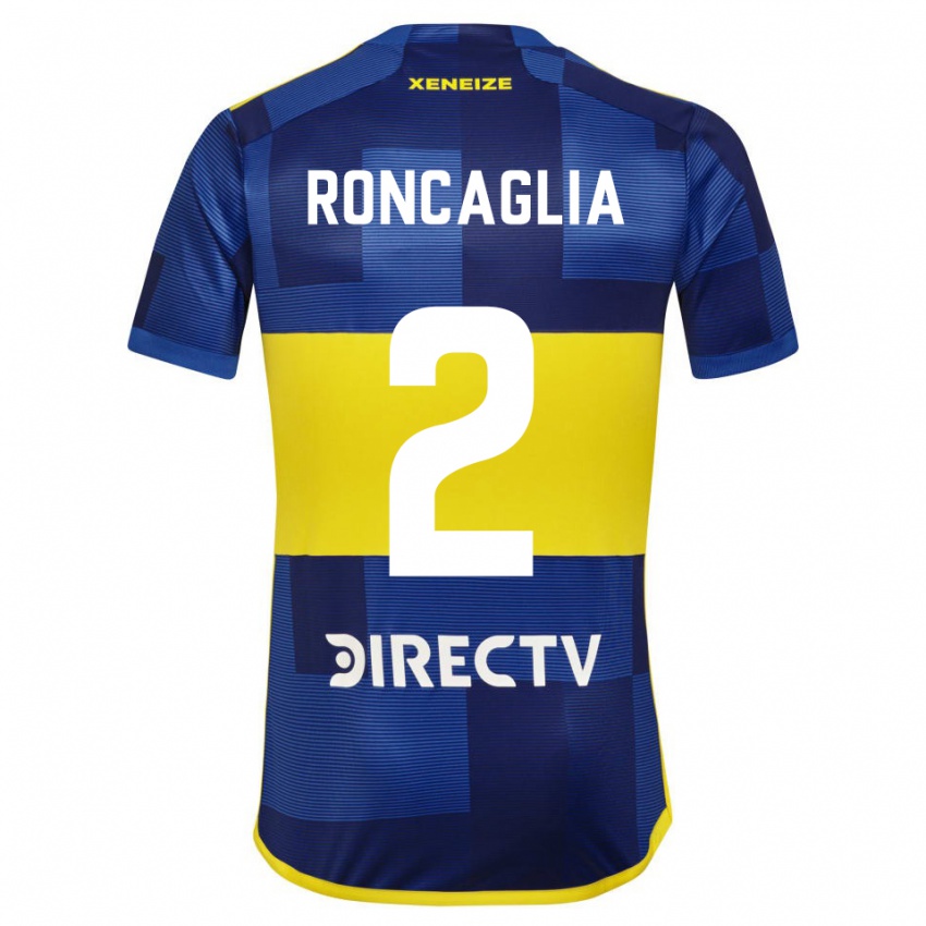 Donna Maglia Facundo Roncaglia #2 Blu Scuro Giallo Kit Gara Home 2023/24 Maglietta