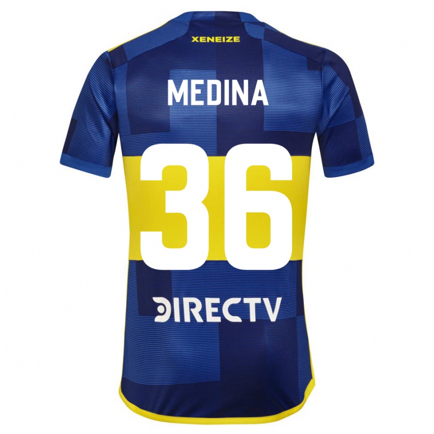 Donna Maglia Cristian Medina #36 Blu Scuro Giallo Kit Gara Home 2023/24 Maglietta