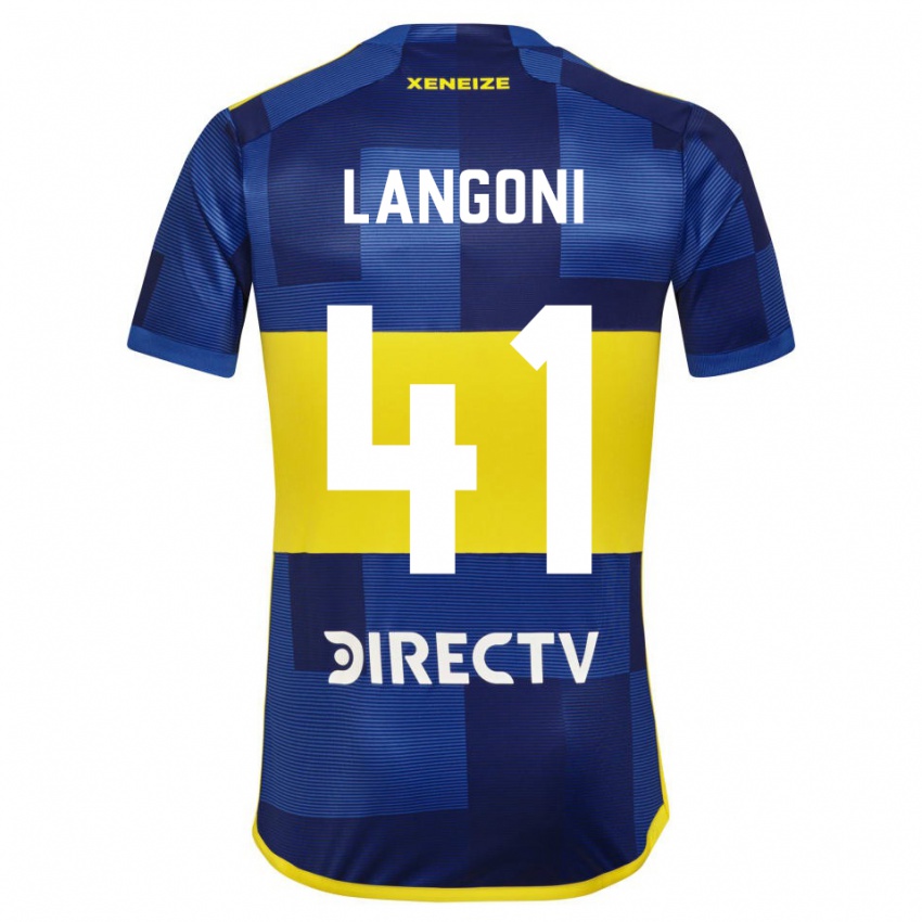 Donna Maglia Luca Langoni #41 Blu Scuro Giallo Kit Gara Home 2023/24 Maglietta