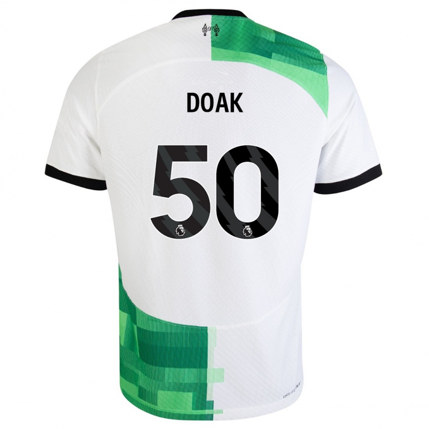 Donna Maglia Ben Doak #50 Bianco Verde Kit Gara Away 2023/24 Maglietta