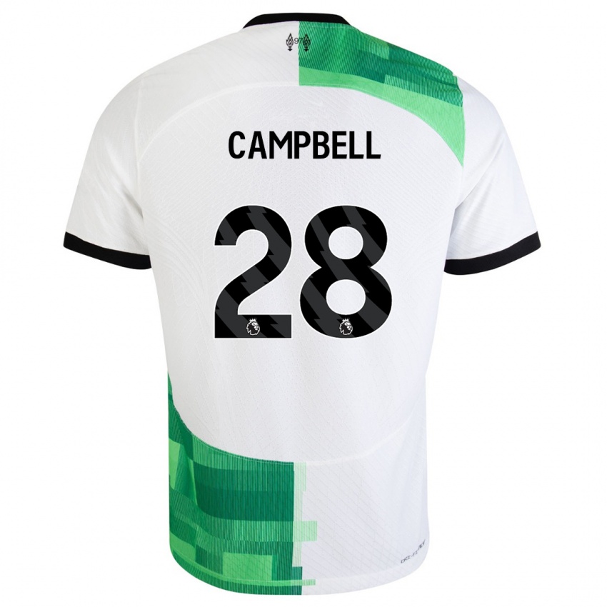 Donna Maglia Megan Campbell #28 Bianco Verde Kit Gara Away 2023/24 Maglietta