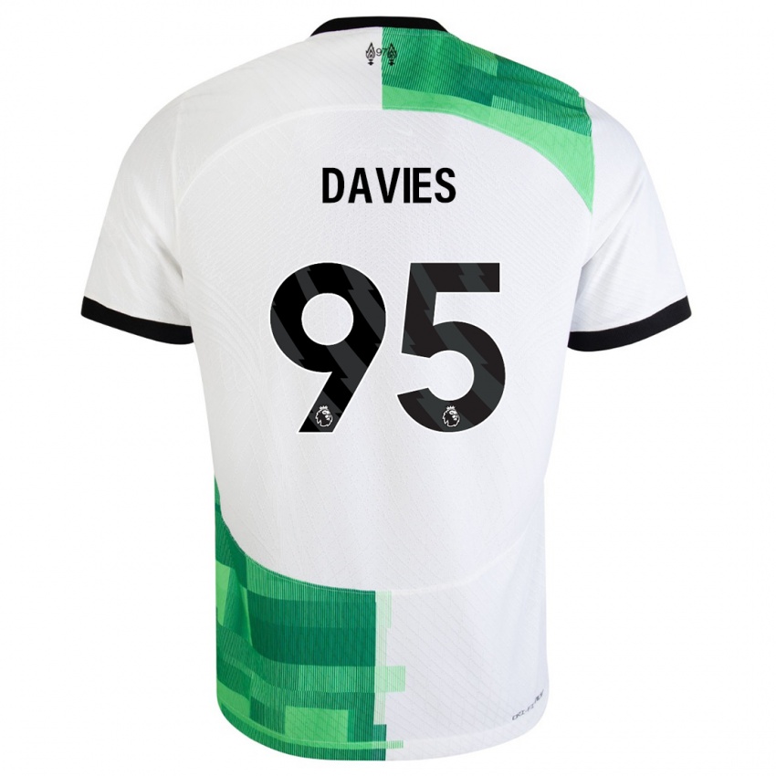 Donna Maglia Harvey Davies #95 Bianco Verde Kit Gara Away 2023/24 Maglietta
