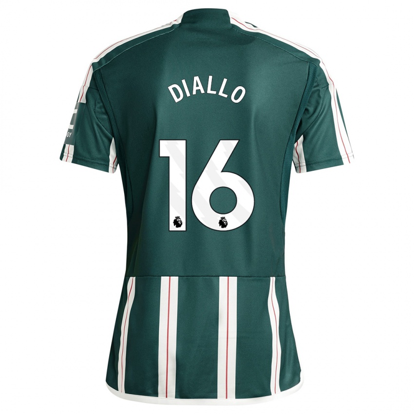 Donna Maglia Amad Diallo #16 Verde Scuro Kit Gara Away 2023/24 Maglietta