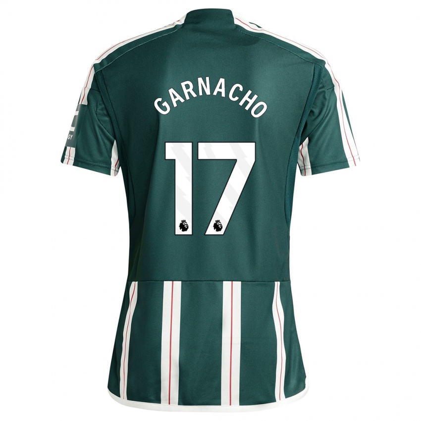 Donna Maglia Alejandro Garnacho #17 Verde Scuro Kit Gara Away 2023/24 Maglietta