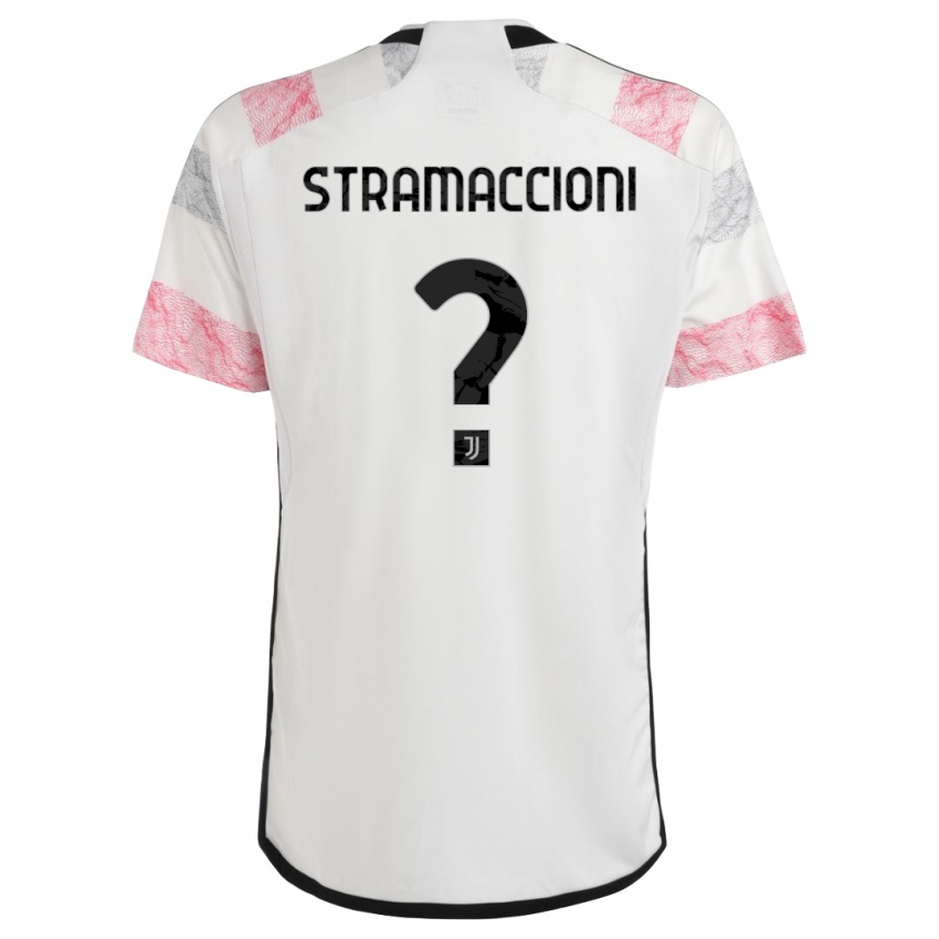Donna Maglia Diego Stramaccioni #0 Bianco Rosa Kit Gara Away 2023/24 Maglietta