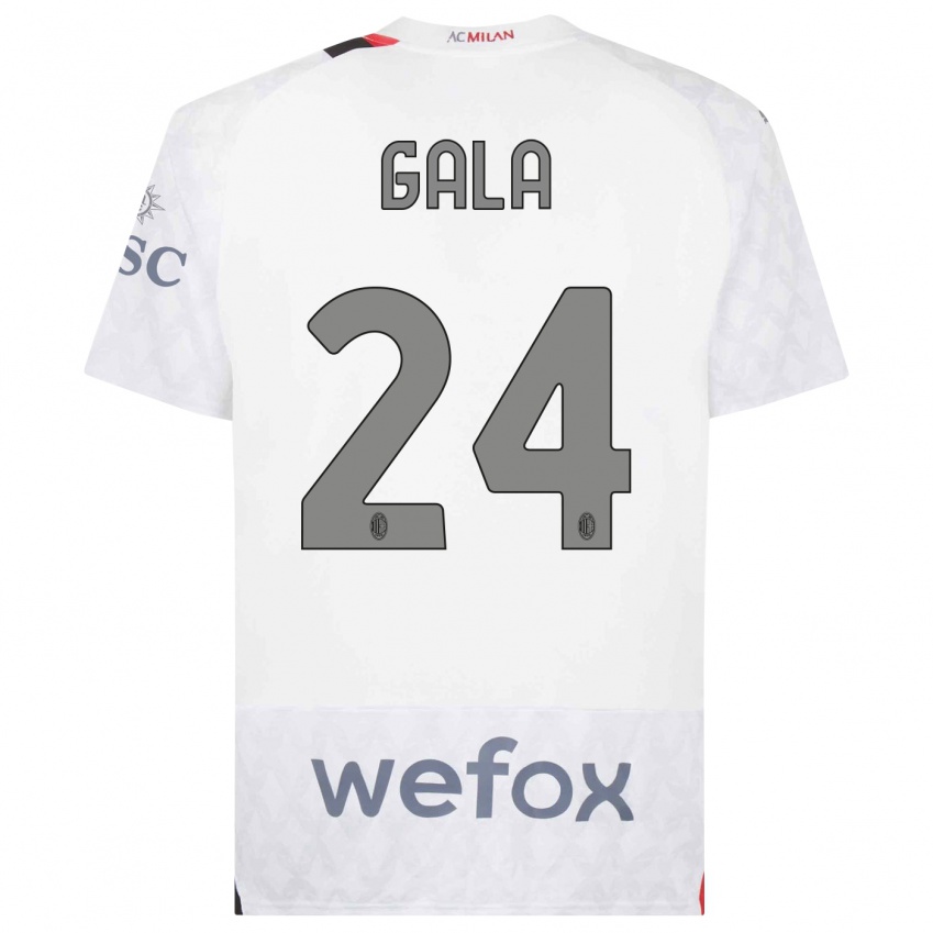 Donna Maglia Antonio Gala #24 Bianco Kit Gara Away 2023/24 Maglietta