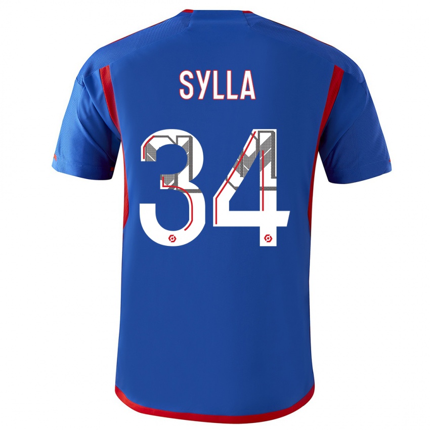 Donna Maglia Kysha Sylla #34 Blu Rosso Kit Gara Away 2023/24 Maglietta