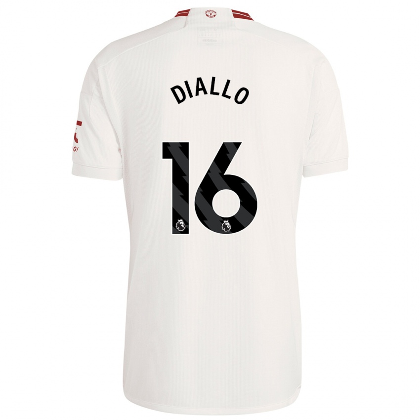 Donna Maglia Amad Diallo #16 Bianco Kit Gara Third 2023/24 Maglietta