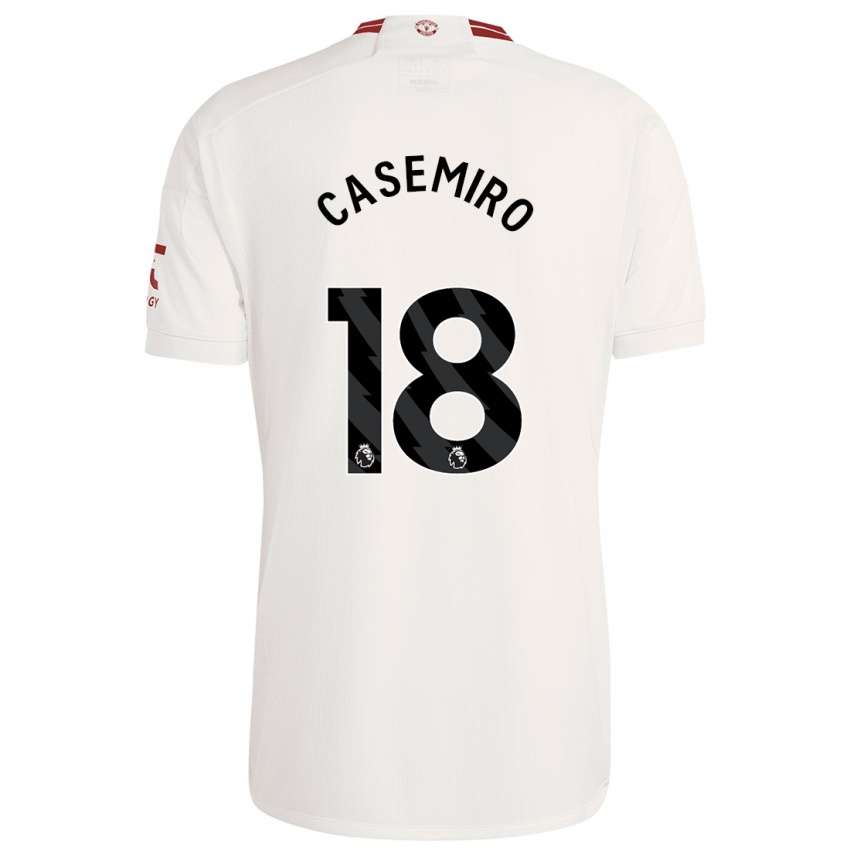 Donna Maglia Casemiro #18 Bianco Kit Gara Third 2023/24 Maglietta