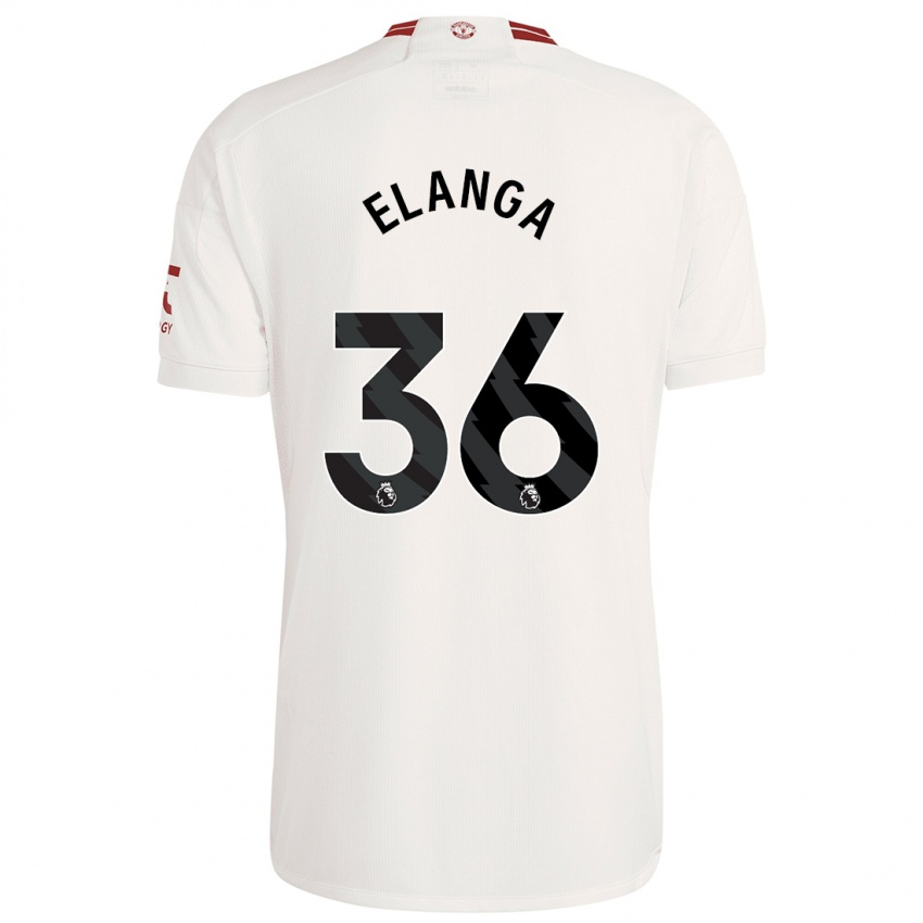 Donna Maglia Anthony Elanga #36 Bianco Kit Gara Third 2023/24 Maglietta