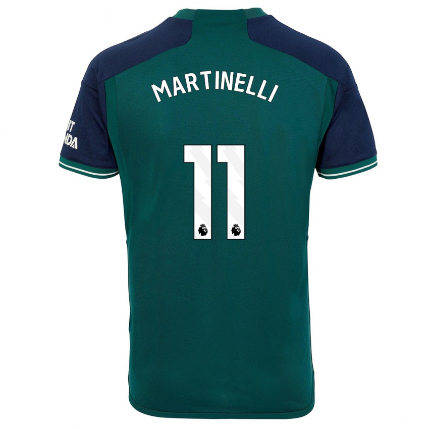 Donna Maglia Gabriel Martinelli #11 Verde Kit Gara Third 2023/24 Maglietta
