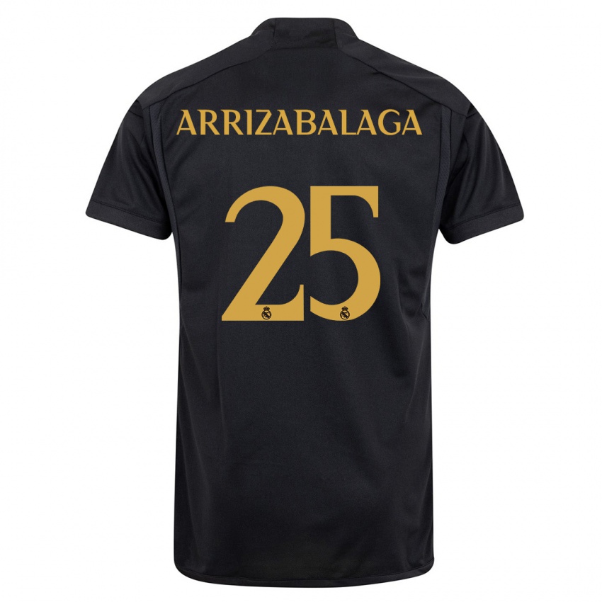 Donna Maglia Kepa Arrizabalaga #25 Nero Kit Gara Third 2023/24 Maglietta