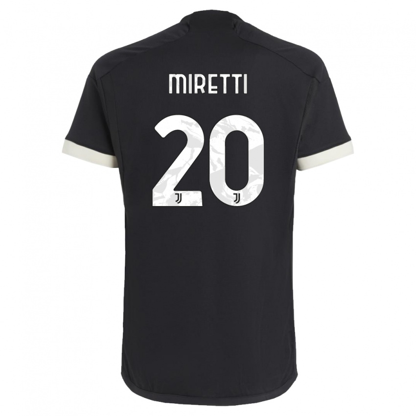 Donna Maglia Fabio Miretti #20 Nero Kit Gara Third 2023/24 Maglietta