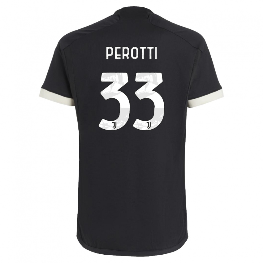 Donna Maglia Clemente Perotti #33 Nero Kit Gara Third 2023/24 Maglietta
