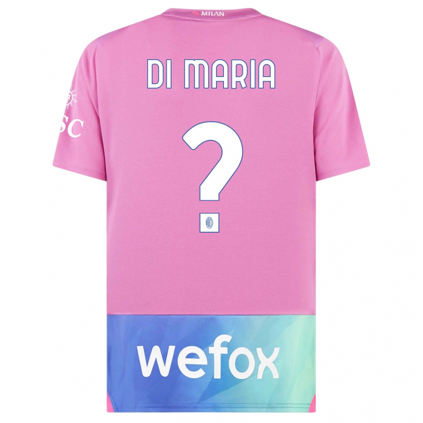 Donna Maglia Alessandro Di Maria #0 Rosa Viola Kit Gara Third 2023/24 Maglietta
